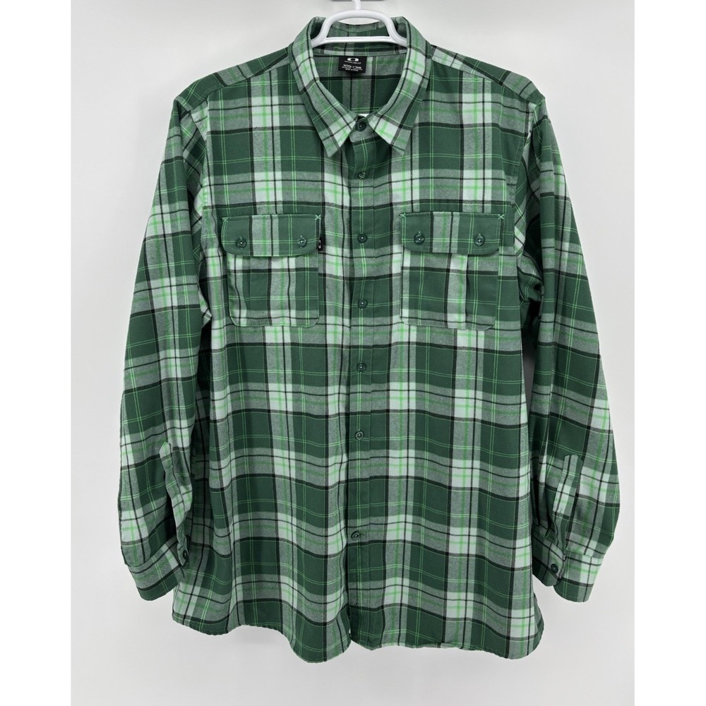 Oakley Lofty Ambitions Thermotech Plaid Shirt Mens 2XL Green Flannel 401401